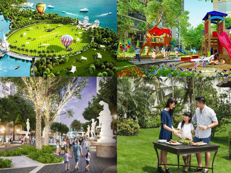 Khu vực ăn uống BBQ, hệ thống hồ bơi cùng các chuỗi cafe sân thượng.