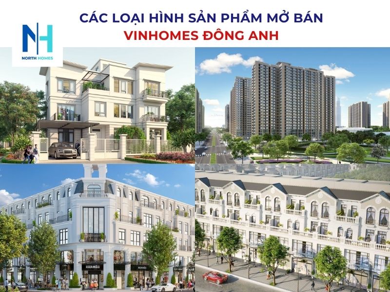 Các loại hình sản phẩm Vinhomes Đông Anh mở bán
