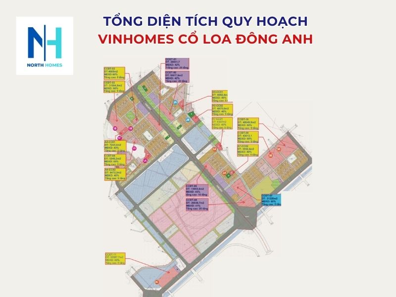 Tổng diện tích quy hoạch của dự án Vinhomes Cổ Loa Đông Anh