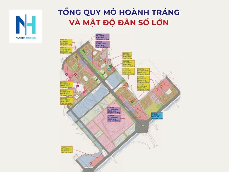 Tổng quy mô dự án hoành tráng và mật độ dân số lớn