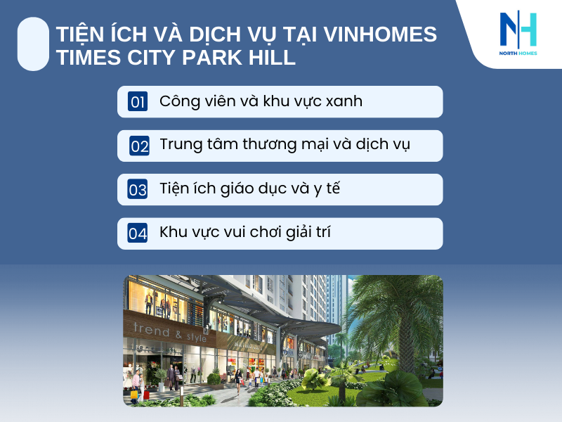 Tiện ích và dịch vụ tại Vinhomes Times City Park Hill