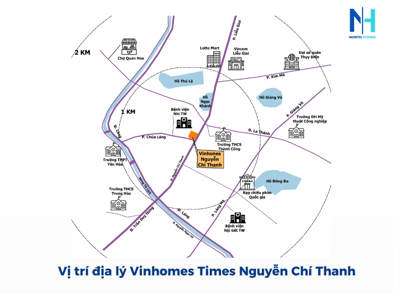 Vị trí địa lý Vinhomes Times Nguyễn Chí Thanh