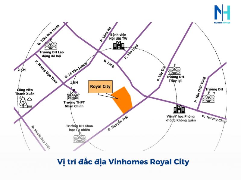 Vị trí đắc địa Vinhomes Royal City