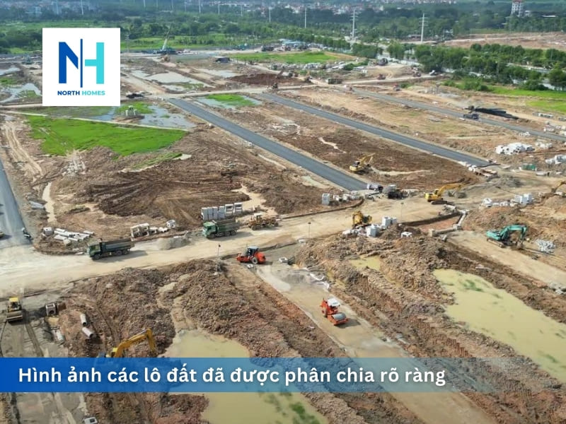 Hình ảnh các lô đất đã được phân chia rõ ràng