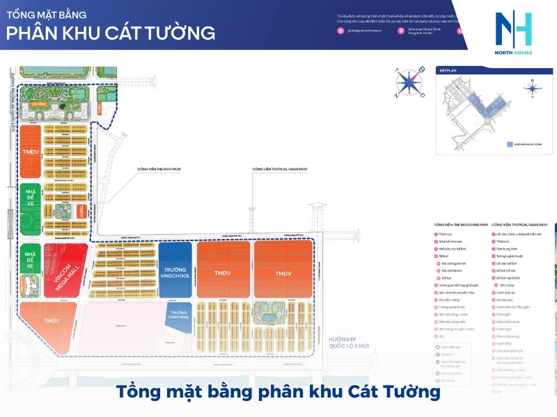 Tổng quan mặt bằng phân khu Cát Tường