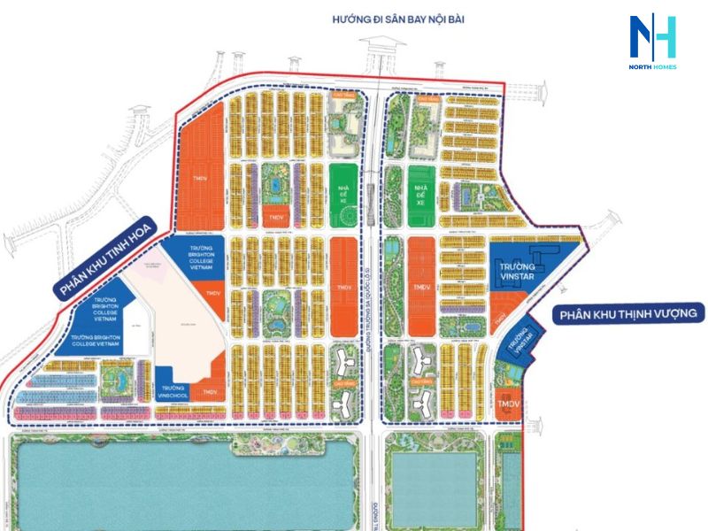 Các phân khu trong dự án